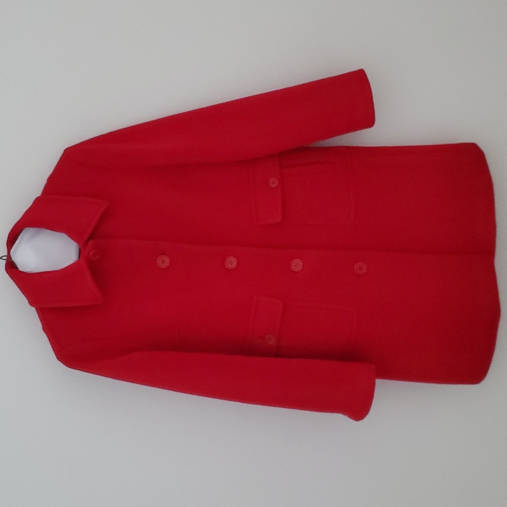 J. Crew Classic Lady Day Coat Thinsulate 100% Wool in Dark Red